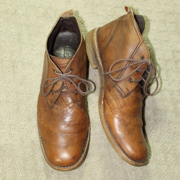 Bed Stu Mens Size 11 Boots Brown Leather Distressed Casual Lace Up Chukka Boots - Picture 1 of 8